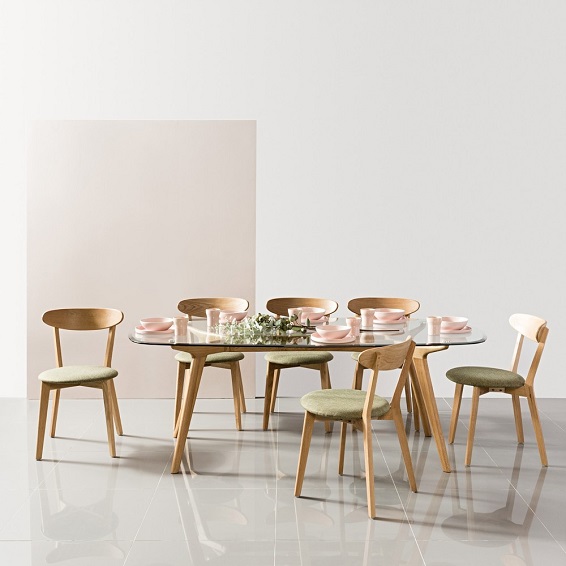 Scandinavian glass dining table