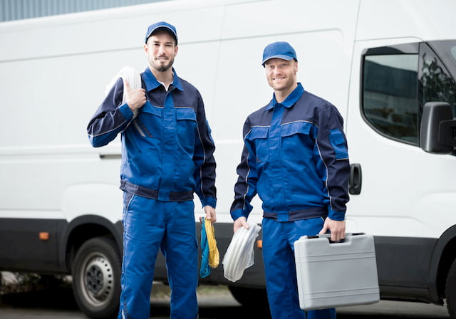 repairmen wearing work clothes