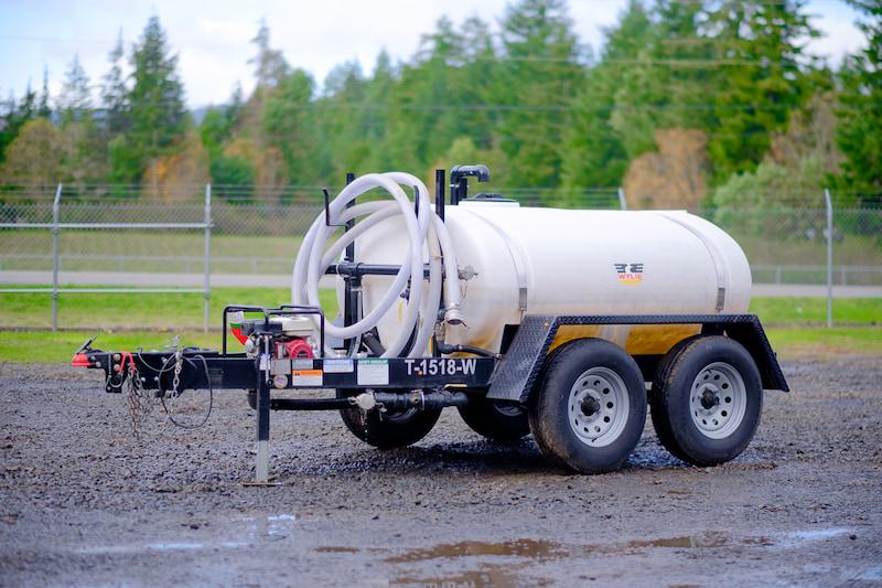 Water Trailer on a wet ground
