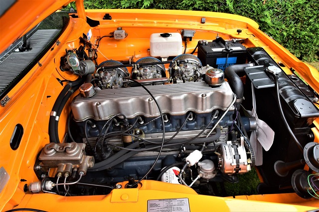 close-up of Chrysler valiant engine 1970's model