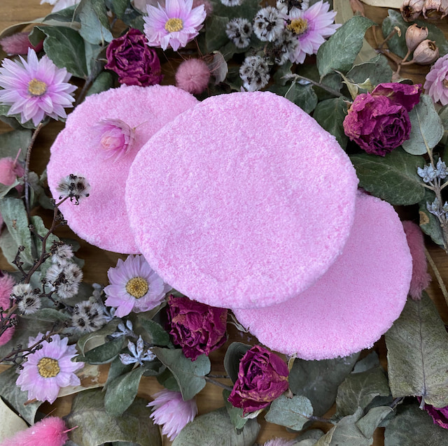 purple shower steamers surrounded with flowers