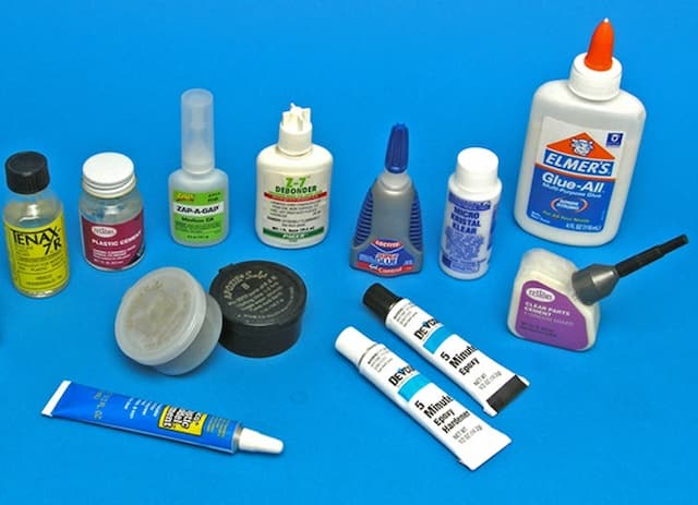 Scale model kit glues and paint