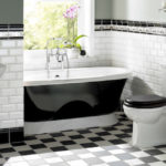 black and white bathroom
