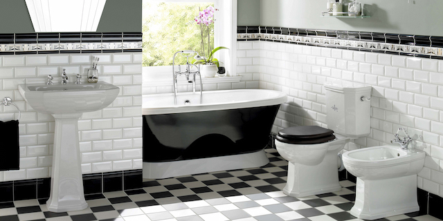 black and white bathroom