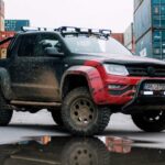 vw amarok upgraded with bull bar, lights, tyres and other