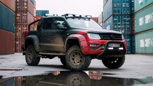 vw amarok upgraded with bull bar, lights, tyres and other 