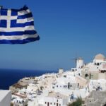 Greece Flag in Santorini