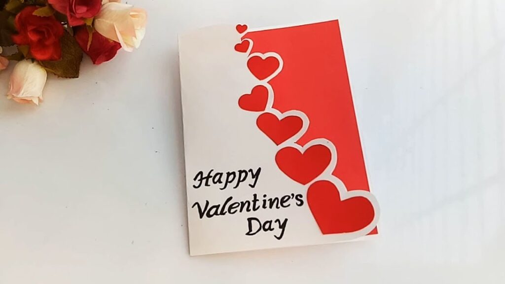 Valentine's Day card with roses beside