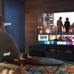 man watching tv