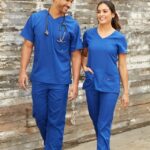 Male and female in scrubs