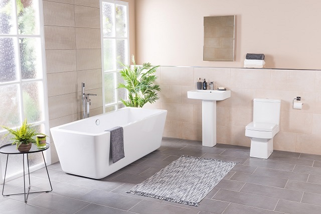 bathroom with vinyl flooring