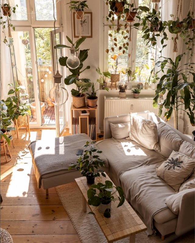 living room in boho style