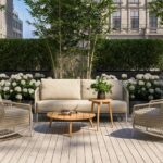 outdoor furniture sofa setting in neutral colors