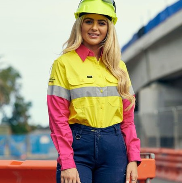 Bisley BS6696TP NBCF Hi-Vis Taped Lightweight Cotton Shirt
