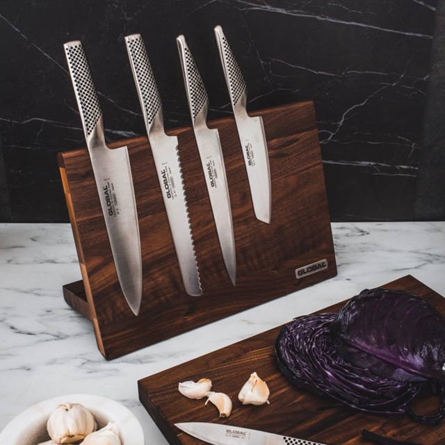 Global - Takumi Walnut Knife Block - 6 Piece Set
